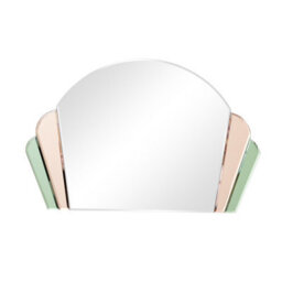 Melody Maison Pink & Green Glass Art Deco Arch Fan Wall Mirror 71Cm X 46Cm - thumbnail 7