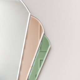 Melody Maison Pink & Green Glass Art Deco Arch Fan Wall Mirror 71Cm X 46Cm - thumbnail 5