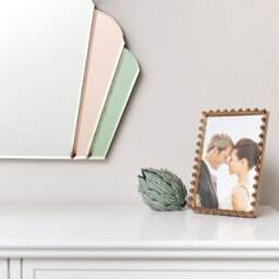Melody Maison Pink & Green Glass Art Deco Arch Fan Wall Mirror 71Cm X 46Cm - thumbnail 4