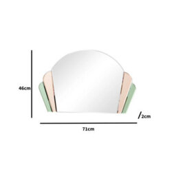 Melody Maison Pink & Green Glass Art Deco Arch Fan Wall Mirror 71Cm X 46Cm - thumbnail 9
