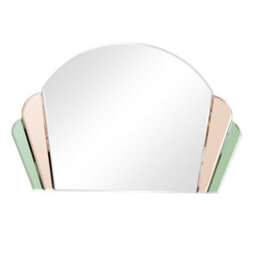 Melody Maison Pink & Green Glass Art Deco Arch Fan Wall Mirror 71Cm X 46Cm - thumbnail 8