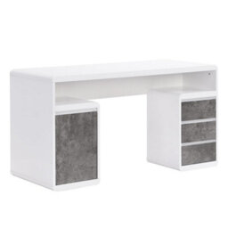 Furniture in Fashion Florentine High Gloss Computer Desk In White And Concrete Effect - thumbnail 3