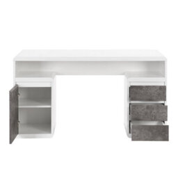 Furniture in Fashion Florentine High Gloss Computer Desk In White And Concrete Effect - thumbnail 7