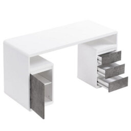 Furniture in Fashion Florentine High Gloss Computer Desk In White And Concrete Effect - thumbnail 4