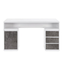 Furniture in Fashion Florentine High Gloss Computer Desk In White And Concrete Effect - thumbnail 6