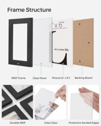 Songmics Family Photo Display, Large Multi-Picture Frame Collection For Wall Mounting, Ink Black - thumbnail 3