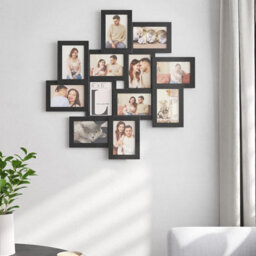 Songmics Family Photo Display, Large Multi-Picture Frame Collection For Wall Mounting, Ink Black - thumbnail 1