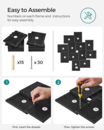 Songmics Family Photo Display, Large Multi-Picture Frame Collection For Wall Mounting, Ink Black - thumbnail 5