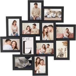 Songmics Family Photo Display, Large Multi-Picture Frame Collection For Wall Mounting, Ink Black - thumbnail 6