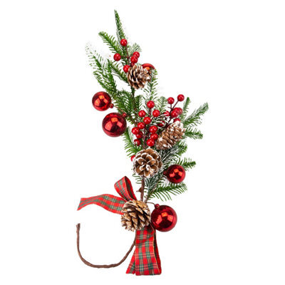 Christmas Berry Pine Drop Christmas Decoration X 1 50Cm Red - image 1