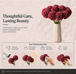 Amorly 24Pcs Artificial Pure Purple Ball Chrysanthemum Flowers Artificial Mums Flowers For Home Table Centerpiece Decor Silk Flowers - thumbnail 4