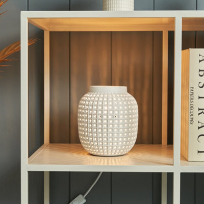 Litecraft Kerry White Pierced Ceramic Table Lamp - image 1