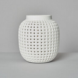 Litecraft Kerry White Pierced Ceramic Table Lamp - thumbnail 4