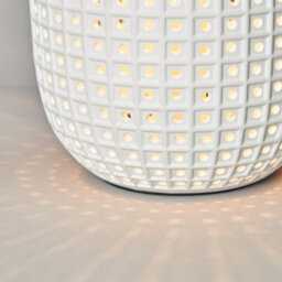 Litecraft Kerry White Pierced Ceramic Table Lamp - thumbnail 5