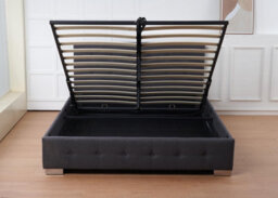 Outdoor Living (NW) Ltd The Oslo Charcoal Linen Tufted Ottoman Bed Frame - King - thumbnail 4