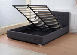 Outdoor Living (NW) Ltd The Oslo Charcoal Linen Tufted Ottoman Bed Frame - King - thumbnail 3