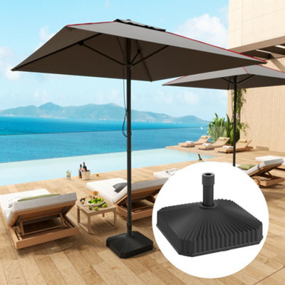 Outsunny Patio Parasol Base Umbrella Stand, Sand/water Filled, Black - image 1