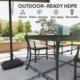 Outsunny Patio Parasol Base Umbrella Stand, Sand/water Filled, Black - thumbnail 6