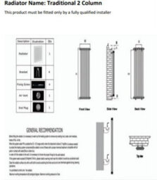 Ethiant Lux Ethiant  Lux Traditional 2 Column Horizontal Radiators 500 Height X 1190 Width 26 Section White - thumbnail 3