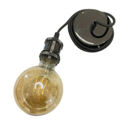 CGC Lighting Cgc Cassie Shiny Black 1.5M Adjustable E27 Ceiling Pendant And Matching Ceiling Rose - thumbnail 3