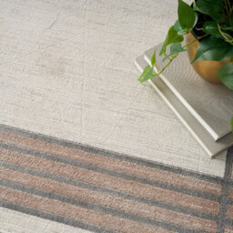Ivory Silver Bordered,chequered Modern Easy To Clean Rug For Bedroom & Living Room-160Cm X 221Cm - thumbnail 7