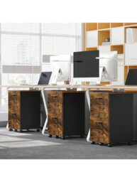 Songmics 2-Drawer Filing Cabinet, Mobile File Cabinet For Home Office, Small Rolling Filing Cabinet, Printer Stand - thumbnail 3