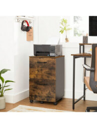 Songmics 2-Drawer Filing Cabinet, Mobile File Cabinet For Home Office, Small Rolling Filing Cabinet, Printer Stand - thumbnail 2