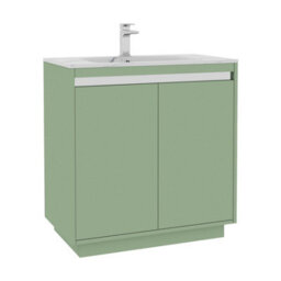 Royal Bathrooms Orion 800mm Mint Sage 2 Door Floor Standing Bathroom Vanity Unit With Carrara White Basin & Chrome Accent Trim - thumbnail 7