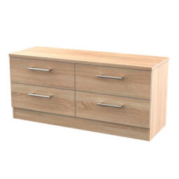 Brindisi Ready Assembled Matt Oak Effect 4 Drawer Chest (H)505mm (W)1120mm (D)415mm - thumbnail 1