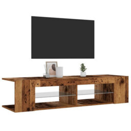 Berkfield Tv Cabinet With Led Lights Old Wood 135X39X30 Cm Engineered Wood - thumbnail 5