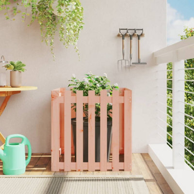 Berkfield Garden Planter With Fence Design 70X70X70 Cm Solid Wood Douglas - image 1