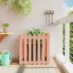 Berkfield Garden Planter With Fence Design 70X70X70 Cm Solid Wood Douglas - thumbnail 1