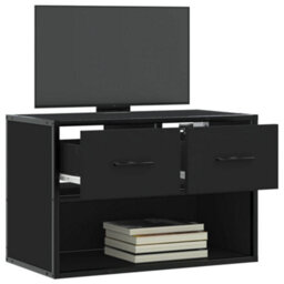 Berkfield Tv Cabinet Black 60X31X39.5 Cm Engineered Wood And Metal - thumbnail 3
