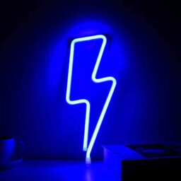 Led Neon Lightning Sign With Base , Decorative Night Light For Parties, Gaming Rooms And Home Decor - thumbnail 5