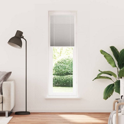 Berkfield Pleated Blind Light Grey 55X200 Cm Fabric Width 54.4 Cm Polyester - image 1