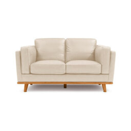 Valencia Artisan Leather Loveseat Sofa Beige Nappa 11000 Top Grain Leather Alder Wood Legs And Frame - thumbnail 4