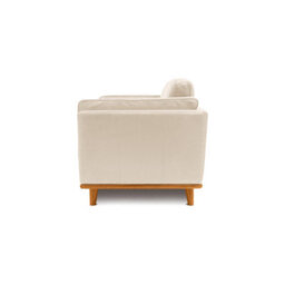 Valencia Artisan Leather Loveseat Sofa Beige Nappa 11000 Top Grain Leather Alder Wood Legs And Frame - thumbnail 5