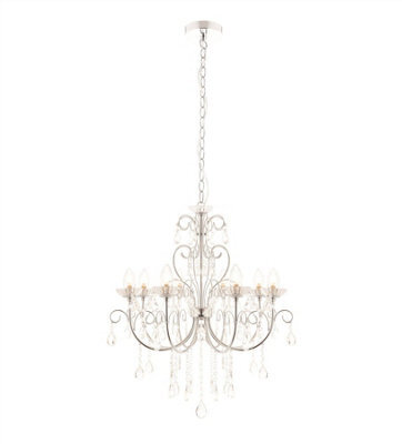 Luminosa Lighting Luminosa Tabitha 8 Light Bathroom Pendant Crystal Glass Detail, Chrome Plate Ip44, G9 - image 1