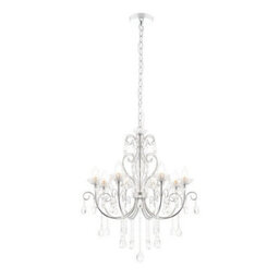 Luminosa Lighting Luminosa Tabitha 8 Light Bathroom Pendant Crystal Glass Detail, Chrome Plate Ip44, G9 - thumbnail 5