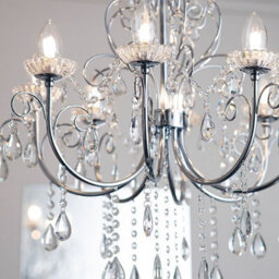 Luminosa Lighting Luminosa Tabitha 8 Light Bathroom Pendant Crystal Glass Detail, Chrome Plate Ip44, G9 - thumbnail 3