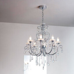 Luminosa Lighting Luminosa Tabitha 8 Light Bathroom Pendant Crystal Glass Detail, Chrome Plate Ip44, G9 - thumbnail 2