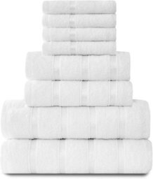 Gc Gaveno Cavailia 8 Piece Bostonian Oasis Towel Bale Set White Quick Dry And Super Obsorbent Towel