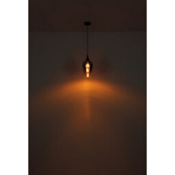 Luminosa Lighting Luminosa Lavus Dome Pendant Ceiling Light Matt Black Chromed Glass Shade 1X E27 - thumbnail 4