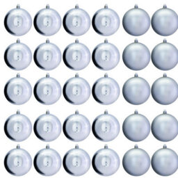 Christmas Tree World 8Cm Silver Bauble Set Shiny/matt (40 Pc) - thumbnail 1