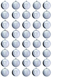 Christmas Tree World 8Cm Silver Bauble Set Shiny/matt (40 Pc) - thumbnail 2