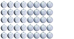 Christmas Tree World 8Cm Silver Bauble Set Shiny/matt (40 Pc) - thumbnail 3