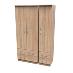 Hampshire Triple 4 Drawer Wardrobe In Bardolino Oak (Ready Assembled) - thumbnail 3