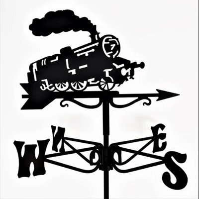 Oakley Mini Steam Train Weathervane - Blackwind Vane - Steel - L38 X W38 X H56 Cm - Black - image 1