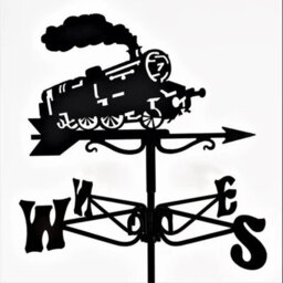 Oakley Mini Steam Train Weathervane - Blackwind Vane - Steel - L38 X W38 X H56 Cm - Black - thumbnail 2