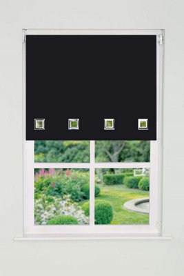 Square Eyelet Edge Roller Blind 165Cm Drop X 160Cm Black